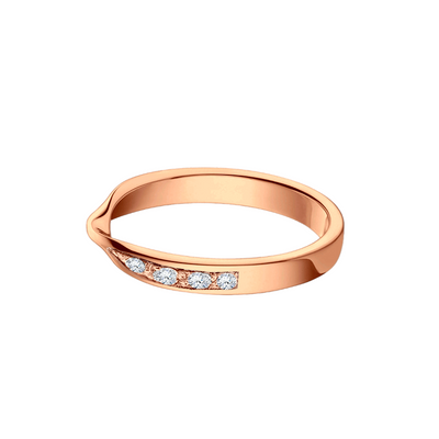 Aliança Ouro Rosa com Diamantes - MOBIUS 3,0 mm