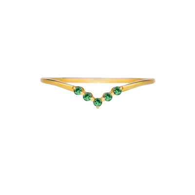 anel fino tsavoritas verdes, joias ouro 18k