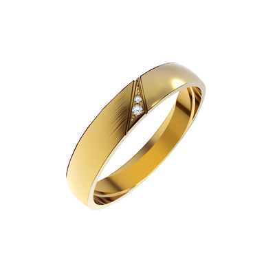 Aliança Ouro Amarelo e Diamantes - INFLUENCE 4,0 mm