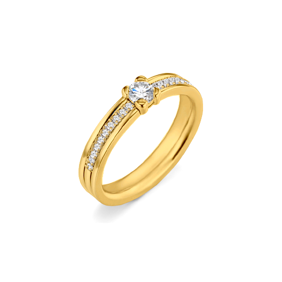 anel de diamante ouro amarelo