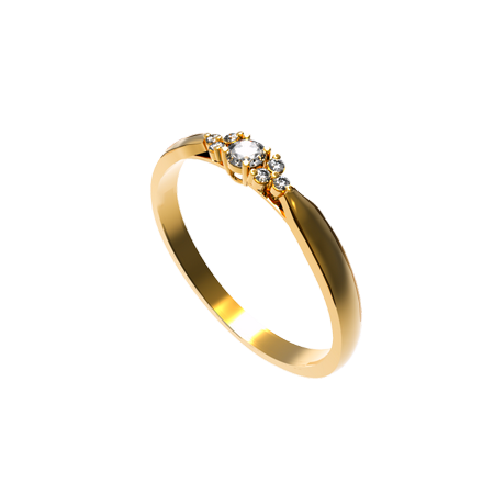anel de noivado ouro amarelo com diamantes