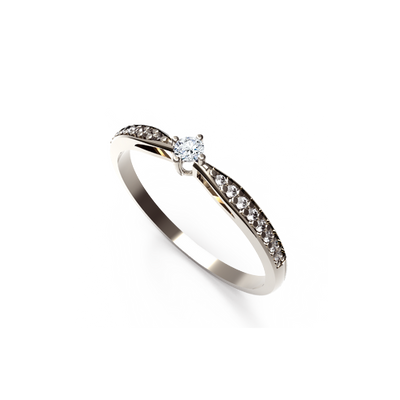 anel noivado de diamantes ouro branco