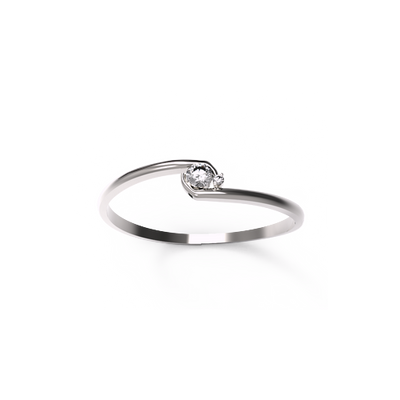 anel solitario noivado ouro branco