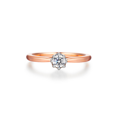anel noivado ouro rosa, com diamante