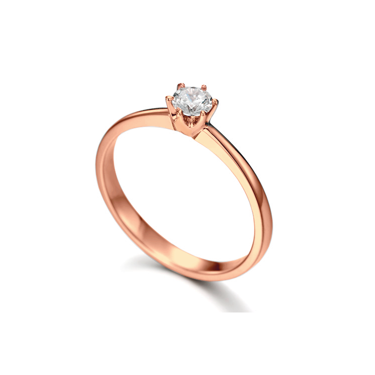 Anel de Noivado Diamante 25 pontos - INFINITO Ouro Rosa