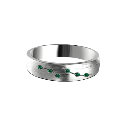 anel esmeraldas verdes, ouro branco