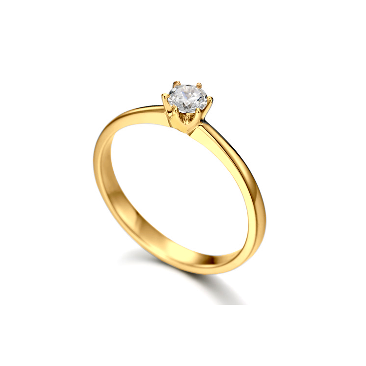 Anel de Noivado Diamante 25 pontos - INFINITO Ouro Amarelo
