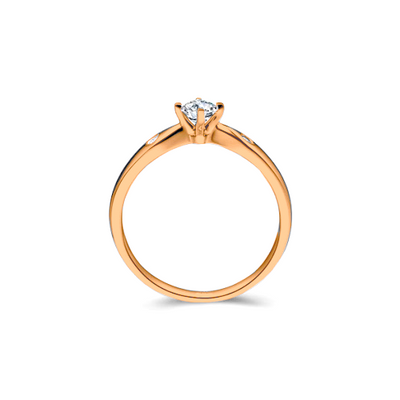 anel noivado de diamantes ouro rosa