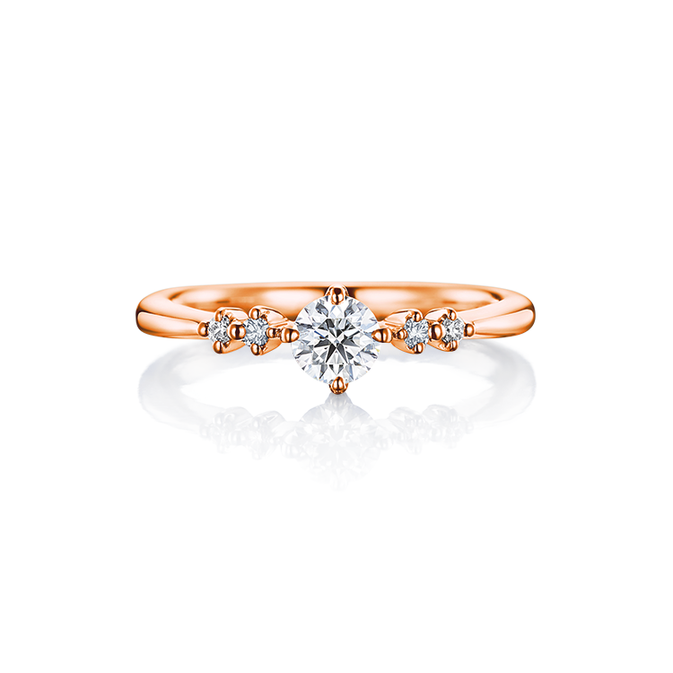 anel noivado ouro rosa e diamantes