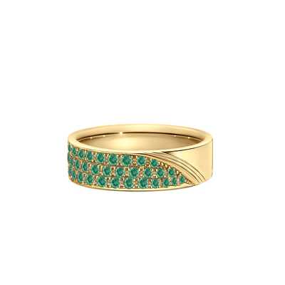 anel esmeralda verdes, ouro amarelo