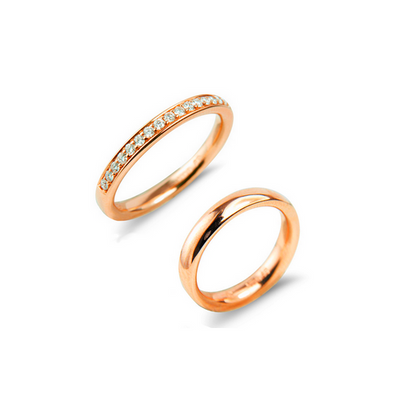PAR de Alianças Abauladas em ouro rosé 18k - Especial Casamento