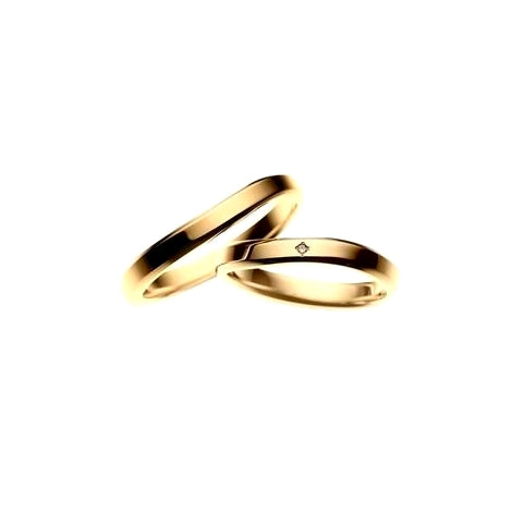 PAR de Alianças curvas em ouro amarelo 18k - Especial Casamento