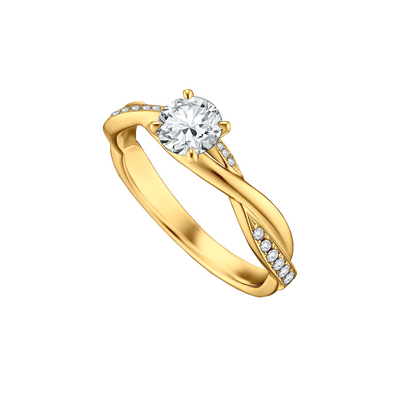 Anel Solitario Ouro Amarelo