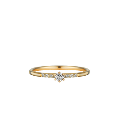 Anel Solitário de Diamantes em Ouro Amarelo, 6 Garras - FAUVETTE Diamantes