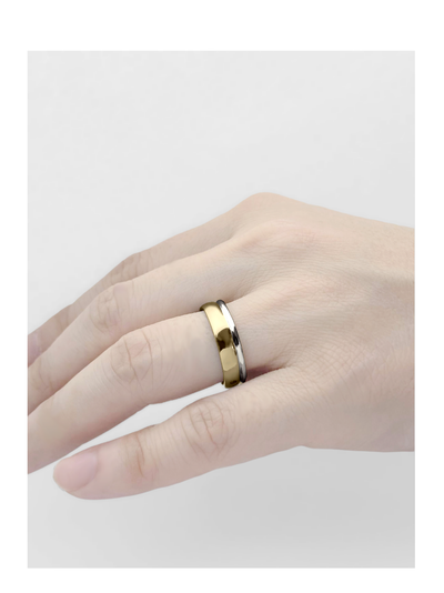 Aliança Ouro Amarelo e Branco, Abaulada - VR