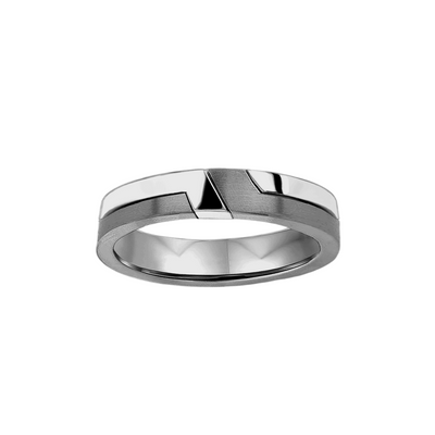 Aliança Reta Ouro Negro Paladinado (Fosca e Polida) - THE MODERNIST 4,0 mm