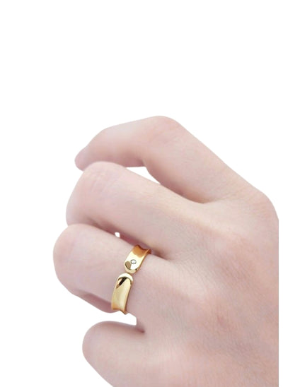 Aliança Côncava Ouro Amarelo Diamante - FIRENZE