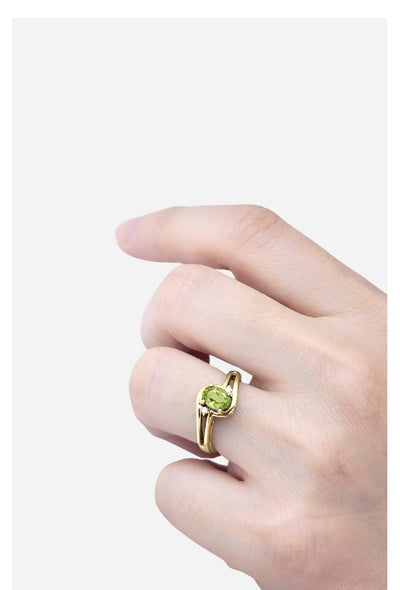 Anel de Peridoto em Ouro Amarelo - FORTUNE Verde