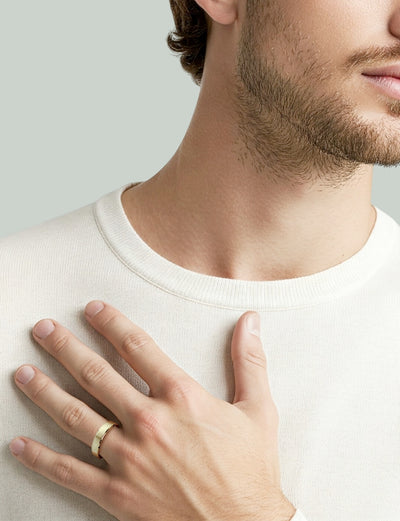 Anel Masculino Ouro Amarelo e Safiras - JAMES