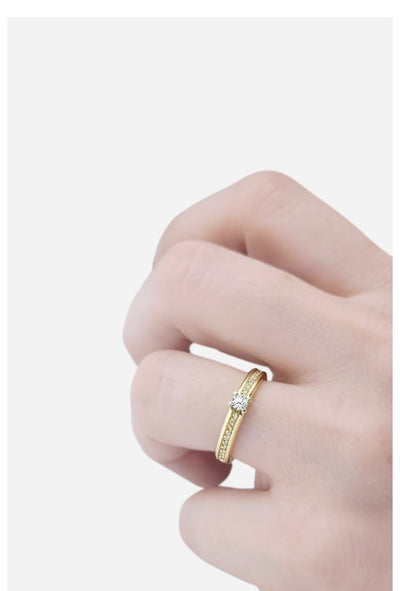 Anel de Diamantes de Ouro Amarelo - JOURNEY