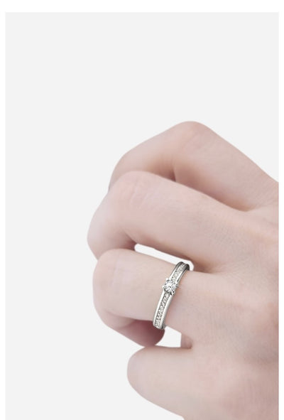 Anel de Diamantes de Ouro Branco - JOURNEY