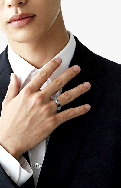 Anel Masculino Ouro Negro e Diamantes Negros - INFLUENCE 5,5 mm