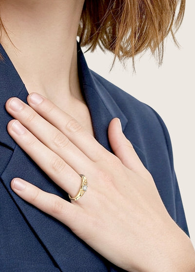 Anel Solitário Ouro Amarelo Diamante 15 pontos - AFFIANCE Amarelo