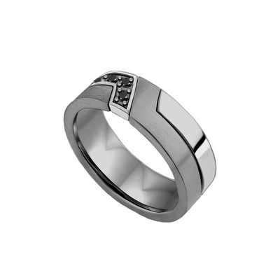 anel masculino moderno 6,0 mm cinza grafite