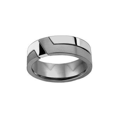 Exclusivo design anel ouro negro paladinado 6,0 mm