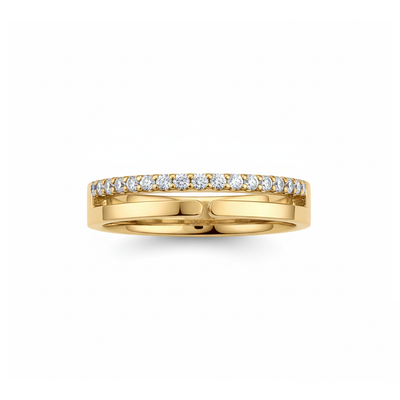 Anel com Diamantes, Vazado, Ouro Amarelo, 4 mm - ETERNITY Vazado