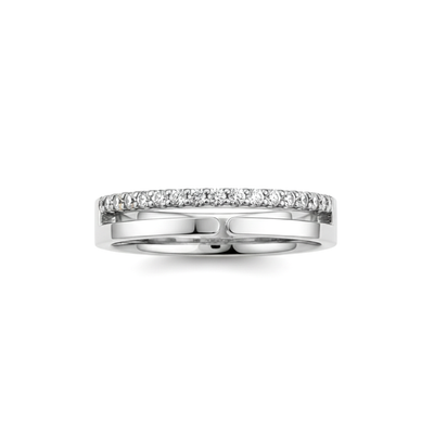 Anel com Diamantes, Vazado, Ouro Branco, 4 mm - ETERNITY Vazado