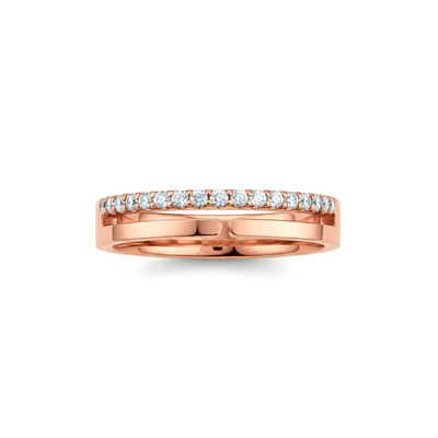 Anel com Diamantes, Vazado, Ouro Rosa, 4 mm - ETERNITY Vazado