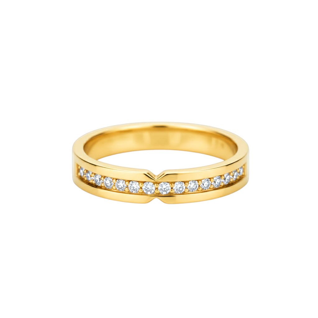 Anel de Diamantes, Ouro Amarelo 18k, 4 MM - SAINTE-MAXIME