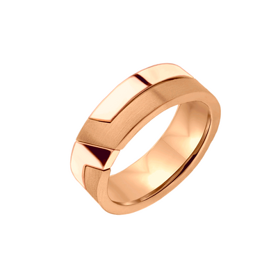 Moderno Anel Aliança ouro rosa 18k 6,0 mm
