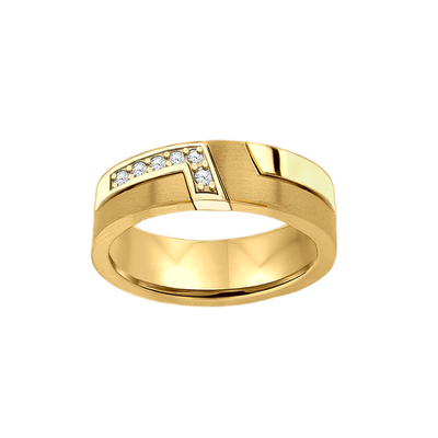 Anel com diamantes, Exclusivo 6,0 mm largura