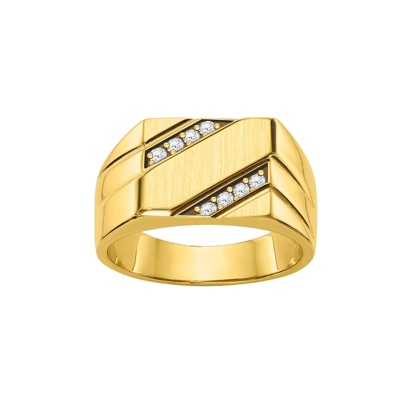 Anel Masculino Ouro Amarelo com Diamantes (OSKAR XL)
