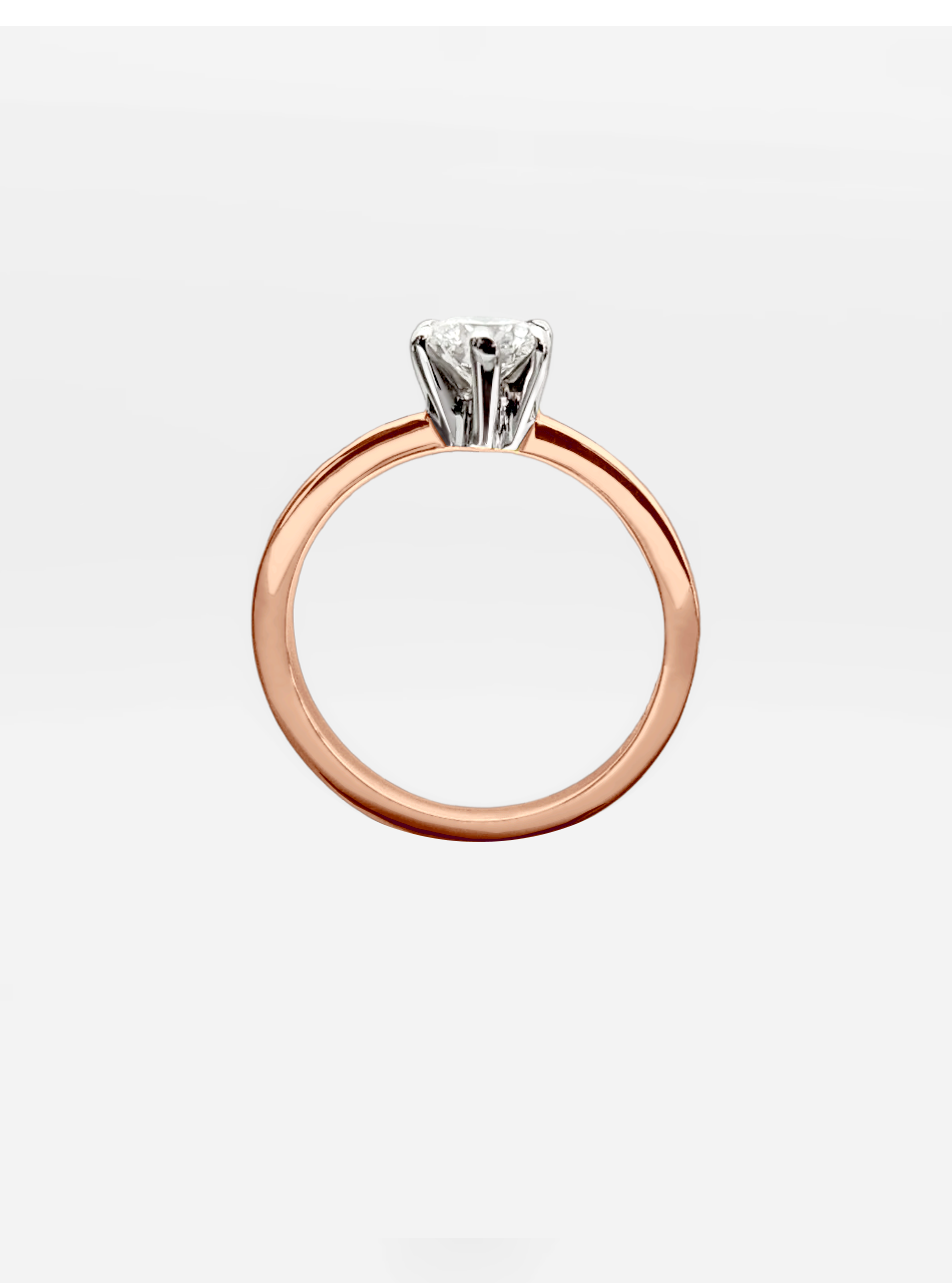 anel noivado 50 pontos ouro rosa
