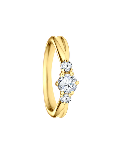 Anel de noviado, 25 pontos em diamantes - RIBBON Garras