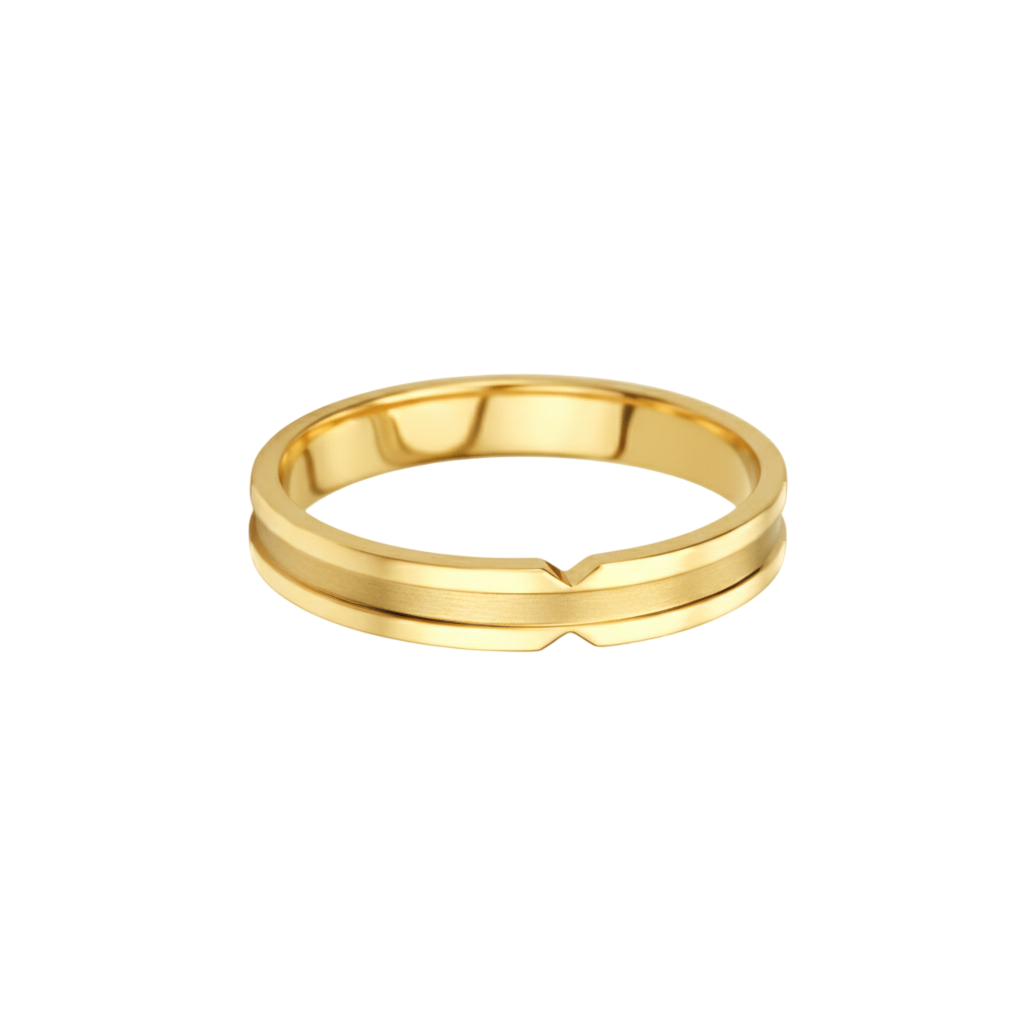 Aliança 4mm, Ouro Amarelo 18k, 2 Níveis - SAINTE-MAXIME