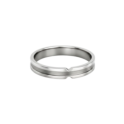 Aliança 4mm, Ouro Branco 18k, 2 Níveis - SAINTE-MAXIME