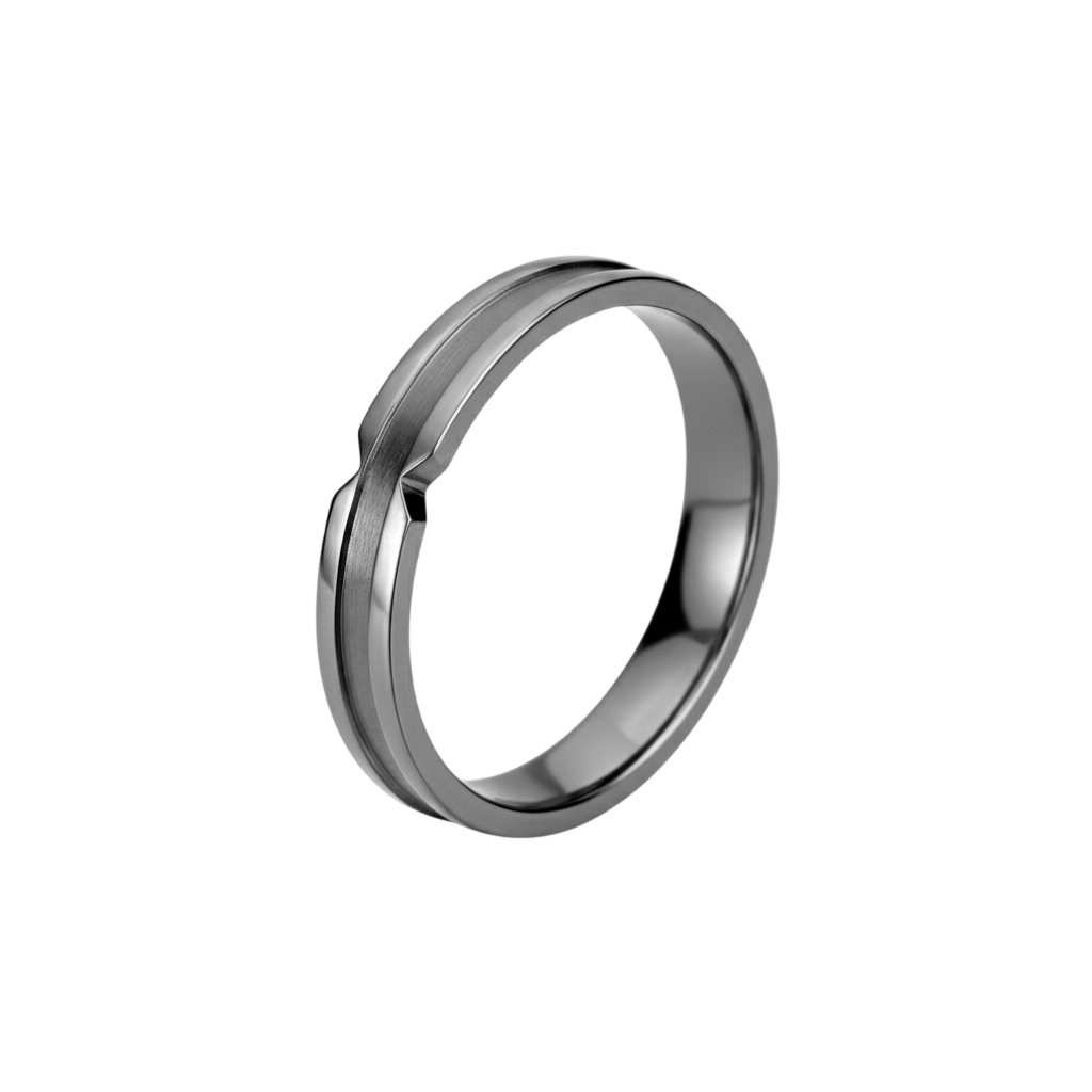 Aliança 4mm, Ouro Negro Paladinado 18k, 2 Níveis - SAINTE-MAXIME