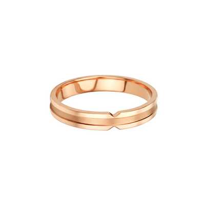 Aliança 4mm, Ouro Rosa 18k, 2 Níveis - SAINTE-MAXIME
