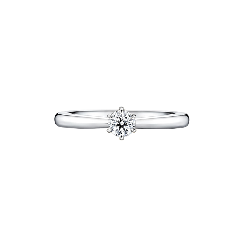 Anel Solitário de Diamante Central 15 pontos Caixa 6 Garras, Ouro Branco (ROYALE)