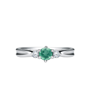 anel solitário esmeralda verde e diamantes - SOLITARIO Esmeralda