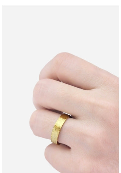 Aliança de Ouro Amarelo (BAMBOO 4,5 mm)