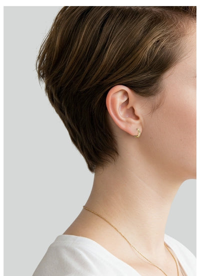 Brinco Argola com Diamantes em Ouro Amarelo - ARGOLA PAVÉ