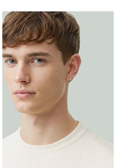 Brinco Masculino Argola Ouro Branco