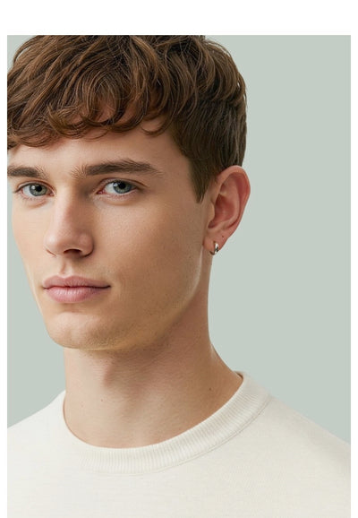 Brinco Masculino de Argola Ouro Branco (1 Lado)