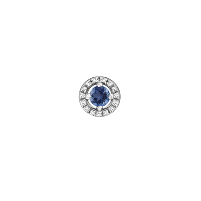 brinco masculino redondo, safira e diamantes