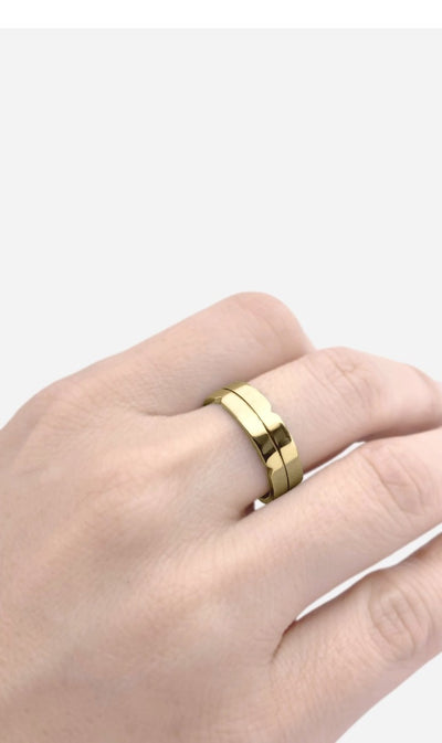 Anel Largo em Ouro Amarelo - HEAVEN 6,0 mm